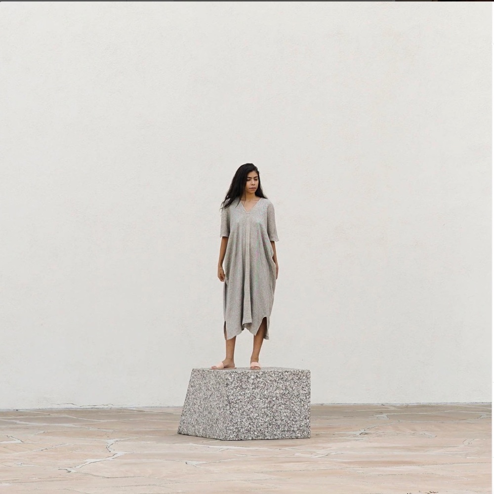 Two Days Off Jordan Dress in Grey Herringbone Size M/L